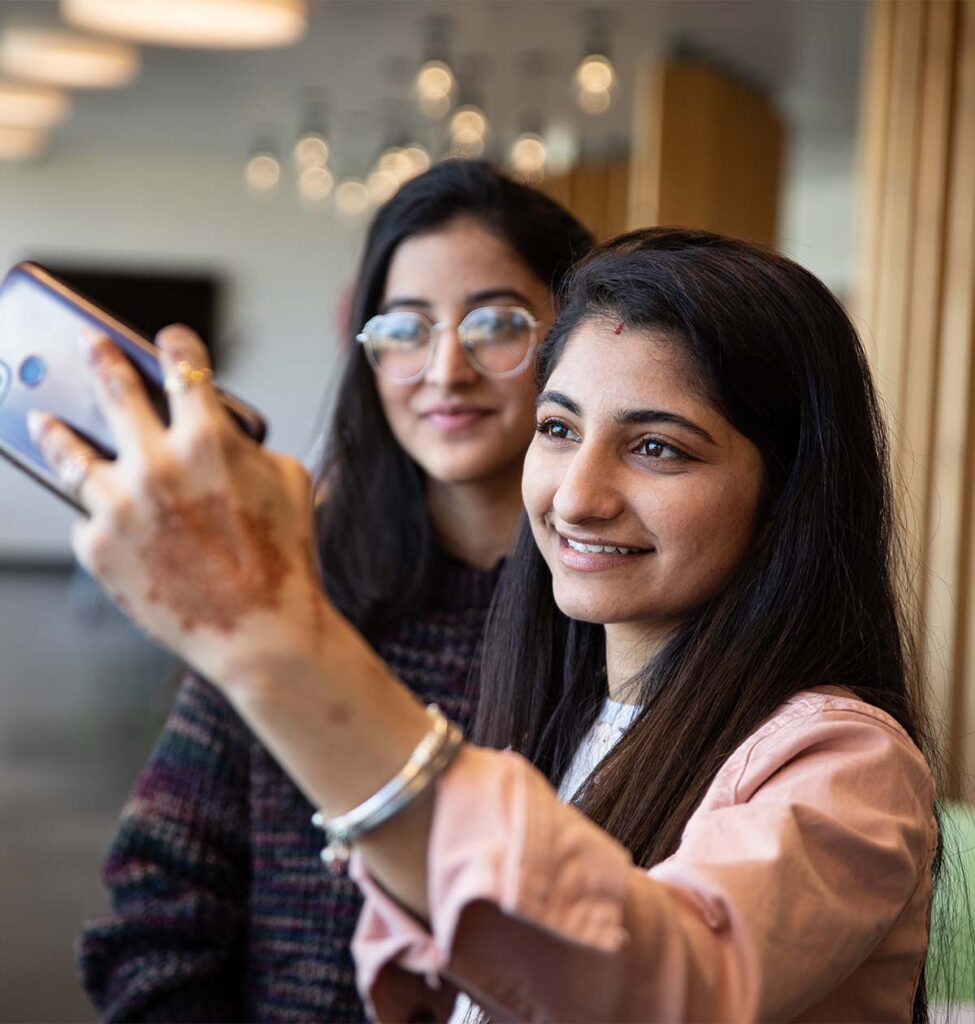 Two students taking a selfie