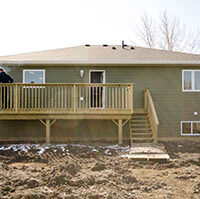 Back view of deck and house