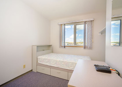 Bedroom in on-campus residence for Dawson Creek