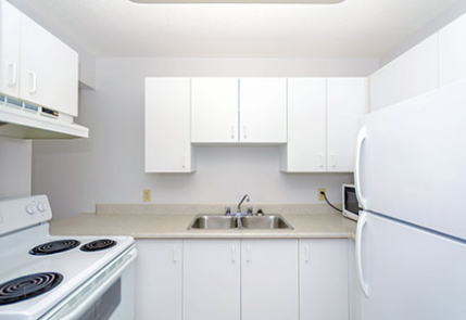 Kitchen in on-campus residence for Dawson Creek