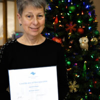 Karen Erickson with her 30 year certificate of recognition