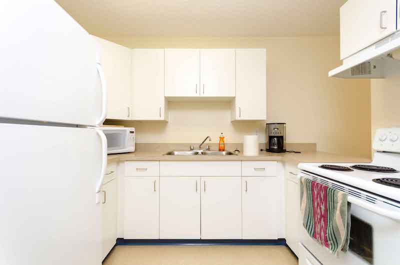 Kitchen of residence at NLC Fort St. John Campus