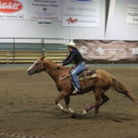 Northern Lights College Rodeo Team member races to the finish line.