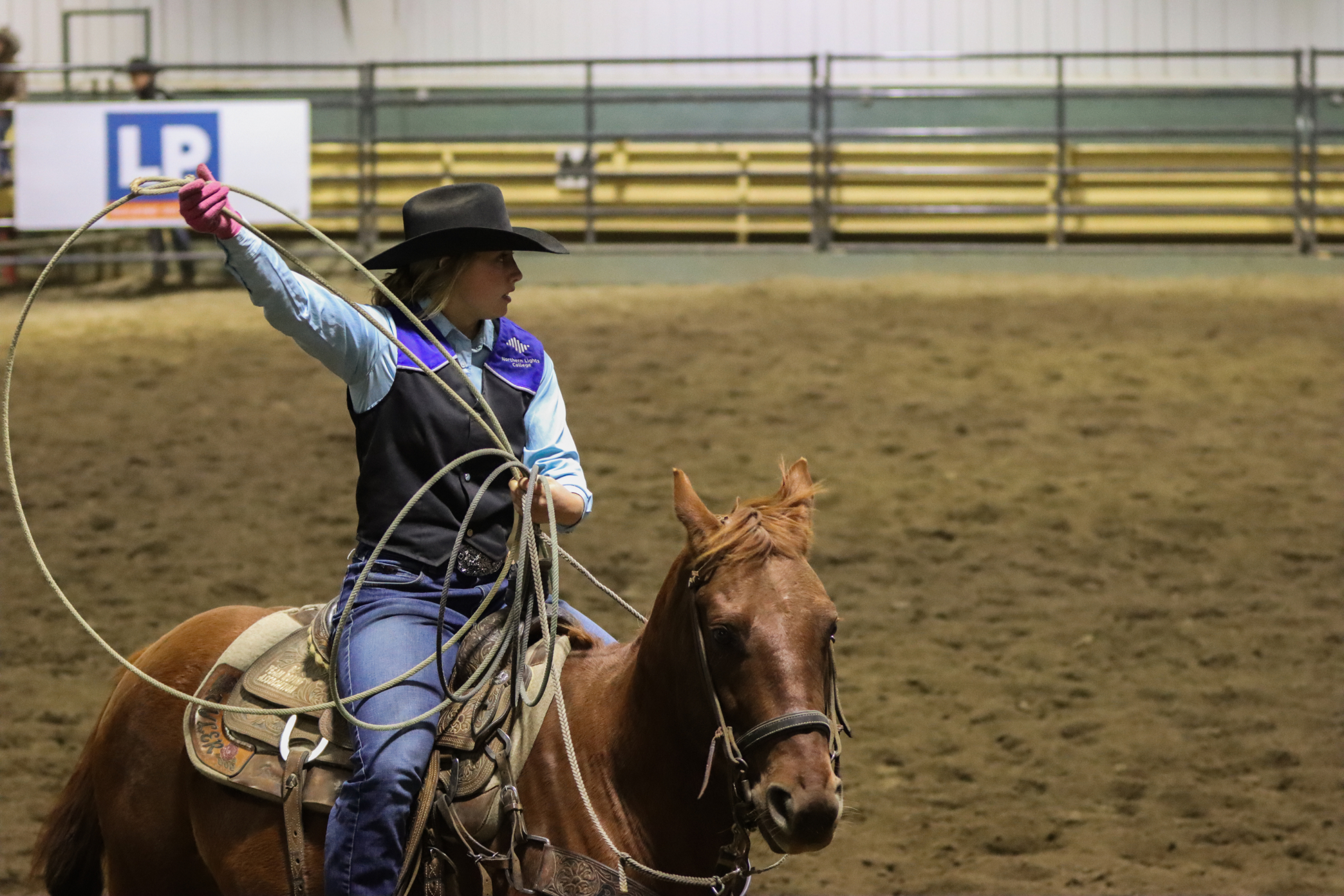Northern Lights College Rodeo Team member ready to rope.
