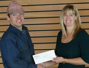 Billie-Jo Crandall, NLC Financial Aid officer (right), with Petroleum Services Association of Canada (PSAC) Award recipient Reid Felhauer. 