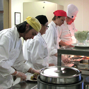 Food service in the Dawson Creek Campus cafeteria.	