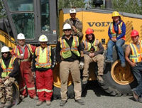 Students on location at one of the three job sites at Atlin.