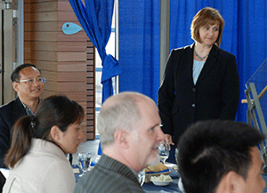 NLC president Laurie Rancourt welcomed everyone prior to dinner at Energy House. 