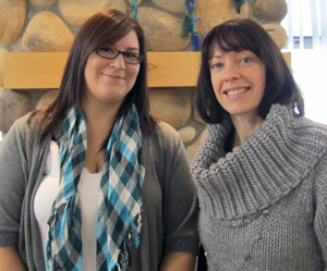 Canbriam Energy Aboriginal New Student Award, presented to Janine Napolean (left) by Canbriam’s Donna Phillips. 