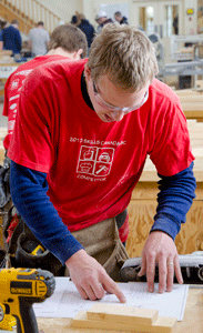 A competitor in the Carpentry
event in the 2013 Peace Region
Skills competition.